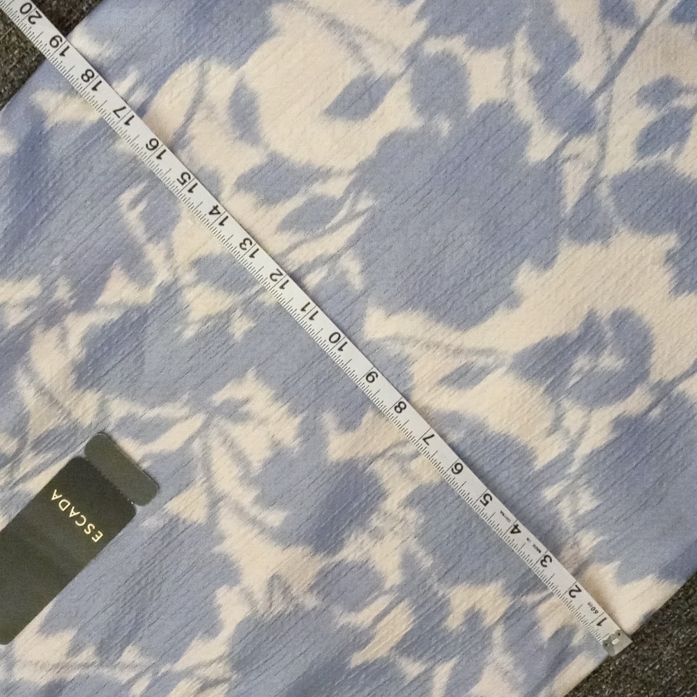 🆕️ 💙Escada💙 - "Ravu" Blue/Cream Floral Silk/Cotton Pencil Skirt - Picture 11 of 13
